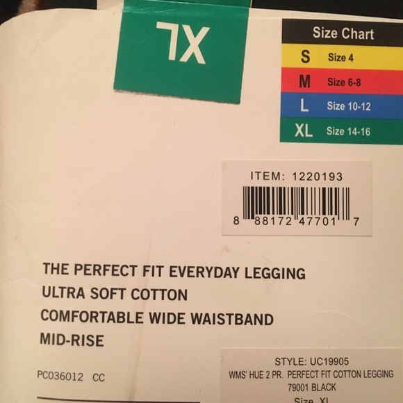 Hue 2 pack leggings Multiple sizes black  NWT - Picture 6 of 8